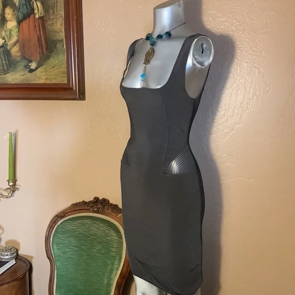 Zara Knit Gray Fitted Dress.  Sz M - Picture 5 of 6